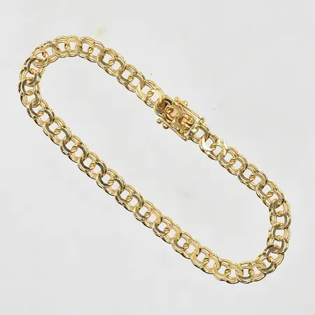 Armband Bismarck längd 18½ cm bredd 6 mm, 18K. Vikt: 10,7 g