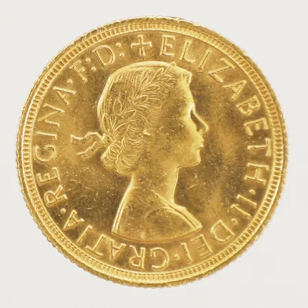 Mynt Elizabeth II Dei Gratia Regina F:D 1964 Ø22mm 22K Vikt: 8 g