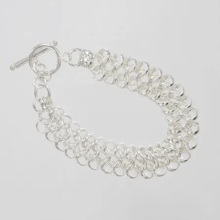 Armband längd 21,5cm, bredd 16mm, silver 925/1000 Vikt: 37,1 g