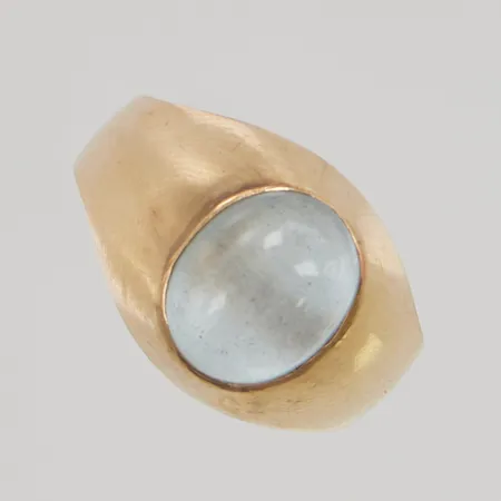 Ring stl:17¾ bredd 13mm vit sten 18K 4,5g.