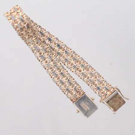 Armband X-länk med stav längd 19cm bredd 11mm silver 925/1000 Guldfynd Vikt: 17,8 g