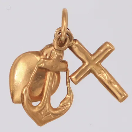 Hänge tro/hopp/kärlek, längd 17mm, ostämplat 18K Vikt: 1,1 g