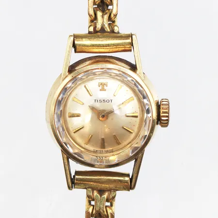 Damur Tissot, 14K. Ø15,9mm, stållänk, längd inklusive ur:16cm.