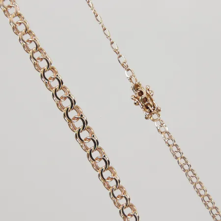 Collier doserad Bismarck längd 48cm, bredd 5,5-2,4mm, kistlås, GHA. 18K Vikt: 10,8 g