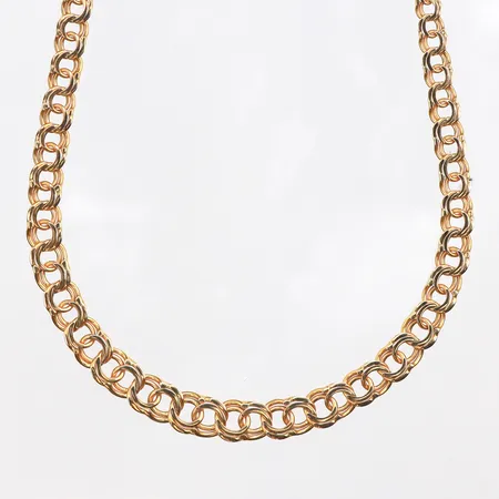 Collier doserad Bismarck, längd:46cm, bredd:3,8-6,5mm, 18K. Vikt: 15 g