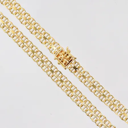 Collier X-länk med stav längd 41cm bredd 7mm Stockholms Ädelsmide AB 18K Vikt: 20,2 g