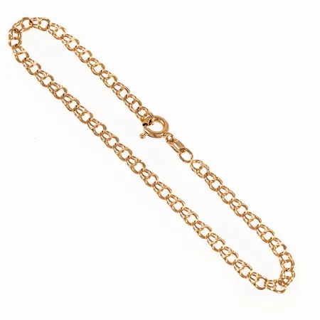 Armband Bismarck 18,5cm bredd 3,3mm, ändögla saknas men går att låsa ändå, 18K 2,7g. 