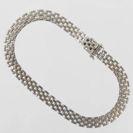 Armband Korridorlänk, längd ca 20cm, bredd 6mm, Ceson Guldvaru AB, Göteborg 1954, bruksskick, 18K vitguld Vikt: 9,7 g