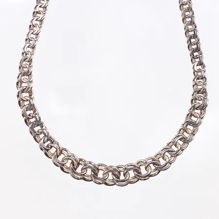 Collier doserad Bismarck, längd:42cm, bredd:4,8-8mm, 925/1000 silver. Vikt: 20,4 g
