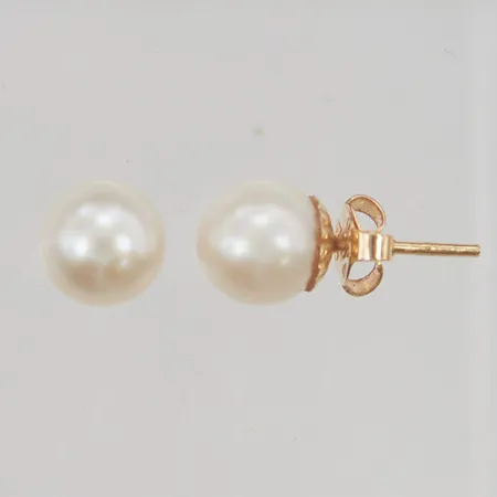 Örhängen ett par med odlade pärlor bredd: 8,1mm 18K 2,3g.