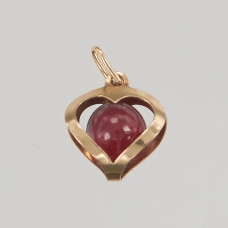 Hänge med sten Hjärta 10x11mm 18K 1,3g.