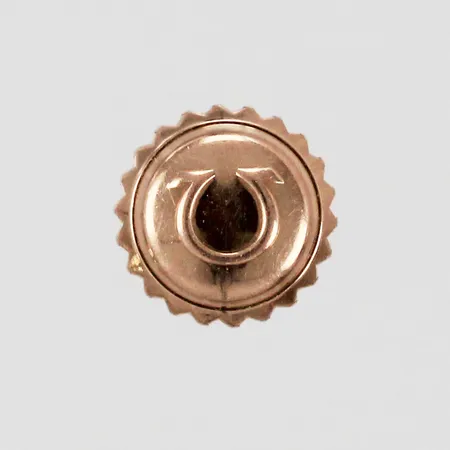 Krona OMEGA Ø ca 5mm kronhålet: ca 3mm, 18K Vikt: 0,5 g