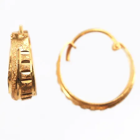 Parörhängen,Ø 13,4, bredd:5,2mm, 22K. Vikt: 2,1 g