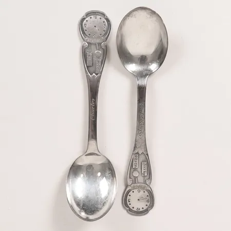 Två dopskedar längd 14cm, gravyr, silver 830/1000 Vikt: 46,7 g