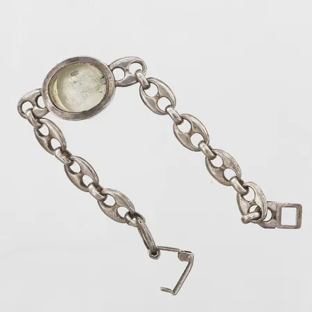 Boett och länk till damur, Ø18mm, längd 17,5cm, bredd 8mm, silver 800/1000 Vikt: 21,1 g