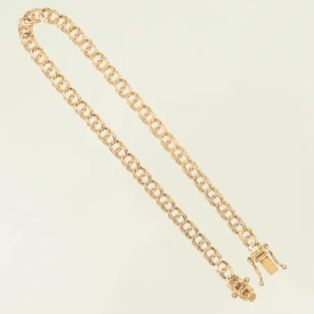 Armband Bismarck längd 17,5cm, bredd 4mm, stämplad GHA, 18K, 4,6g Vikt: 4,6 g