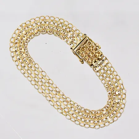 Armband X-länk längd 18cm bredd 10mm sliten länk 18K Vikt: 11,9 g