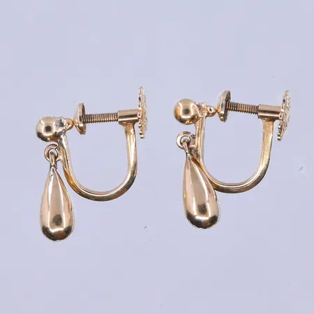 Örhängen droppe längd 15 mm, bredd 5 mm 18K. Vikt: 1,9 g