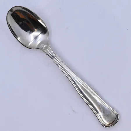 5 skedar modell gammal Dansk längd 12 och 14 cm, silver 830/1000. Vikt: 121,3 g