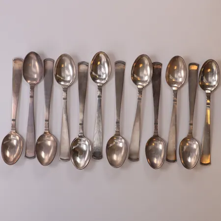 12 Kaffeskedar Rosenholm, längd ca 12cm, GAB. 830/1000 silver  Vikt: 193,2 g