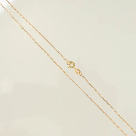 Halskedja Pansar längd 38,5cm, bredd 1mm, vrida länkdelar, färgskiftning på lås, 18K, 1,7g Vikt: 1,7 g