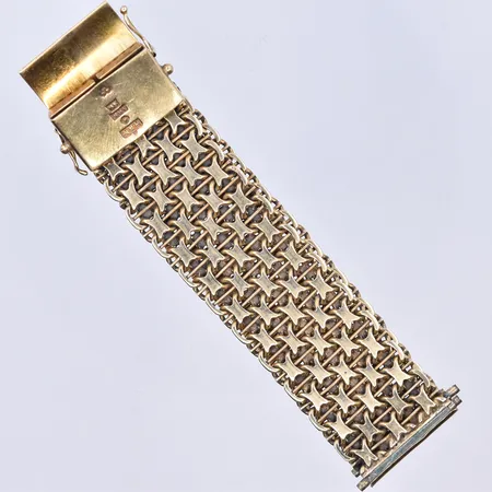 Klocklänk X-länk längd 16,5 cm, bredd 20 mm 18K. Vikt: 41,8 g