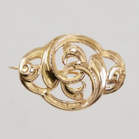 Brosch ca 34x24mm, Hallbergs år 1954, 18K, Vikt: 2,5 g