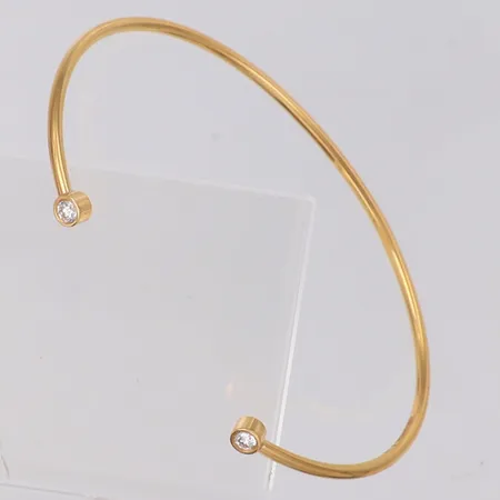 Stelt armband, briljantslipade diamanter 0,14ctv, Classic, Ø60mm, bredd 3,7mm, 18K Vikt: 6 g