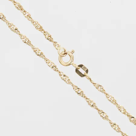Kedja Singapore längd 50cm, bredd 2mm, GHA, 18K Vikt: 4,3 g