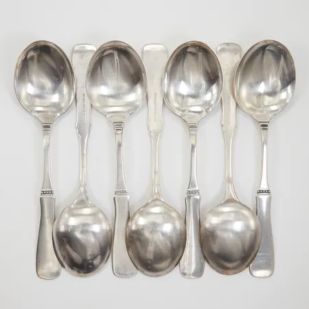 Skedar, 7st, Uppsala, 18,5cm, Silver 830/1000 Vikt: 370,7 g