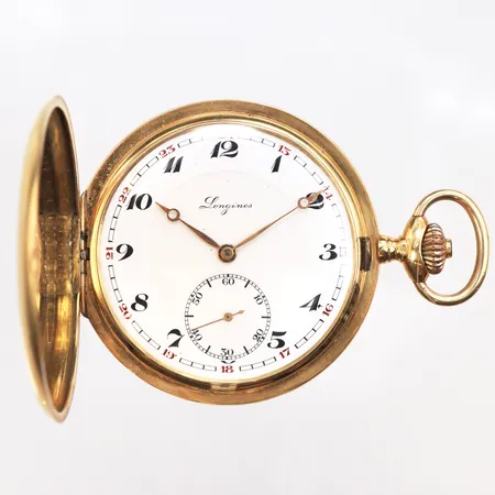 Savonett Longines, boettnr:4789217, innerboett i metall, urtavla Ø46,5mm, gravyr PH, brutto vikt ca103,7g, 18K.