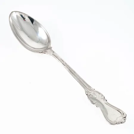 10 kaffeskedar Olga 124mm, några med gravyr, silver 161,0g. 