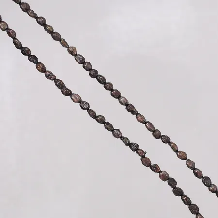 Pärlcollier odlade färgade sötvattenspärlor ca Ø3-4mm, längd 120cm, barocka pärlor, utan lås
