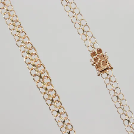 Collier doserad X-länk 44cm, bredd 6,5-8,5mm, ojämnheter, GHA, 18K Vikt: 12,4 g