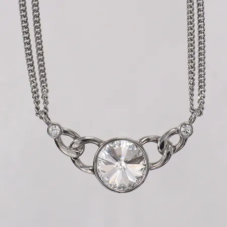 Collier Dyrberg Kern längd 43,5-49cm, bredd 2,9-20mm, kristaller, rostfritt stål. 