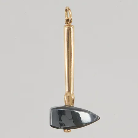 Hänge Hammare med Hematit, 3,3cm 18K 4,2g.