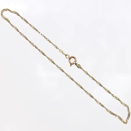 Fotlänk Singapore, längd: ca 24cm, 14K. Vikt: 1,6 g