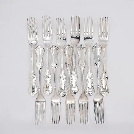 11 Bordsgafflar modell Olga längd 17,5cm silver 830/1000 Vikt: 443,3 g