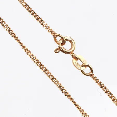 Kedja pansar, längd:38cm, bredd:1,3mm, 18K. Vikt: 3,1 g