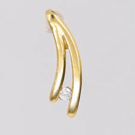 Hänge med vit sten längd 14,6mm bredd 4,5mm 18K Vikt: 0,4 g