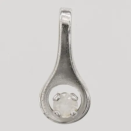 Hänge med vit sten längd 15mm, bredd 6mm, silver 925/1000 Vikt: 0,5 g