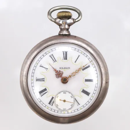 Fickur Elgin, Ø54mm, 925/1000 silver, verknr:5354935, boettnr:4242027, brutto vikt:112,1g, fungerar ej, inga tillbehör.