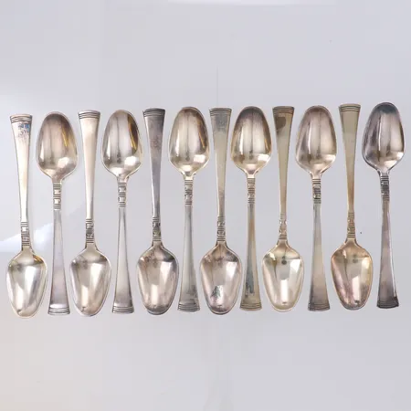 12 Mockaskedar längd 10,5cm, 830/1000 silver  Vikt: 161 g