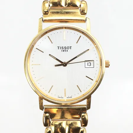 Herrur Tissot, Ø33,4mm, stållänk, gravyr, 18K.