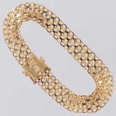 Armband X-länk, längd 18,5cm, bredd 16mm, bred 9,1mm, 18K Vikt: 12,5 g