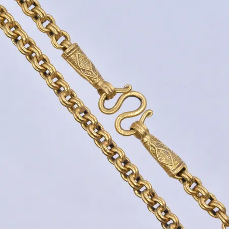 Kedja Thai guld längd 65 cm, bredd 5 mm 23K. Vikt: 30,5 g