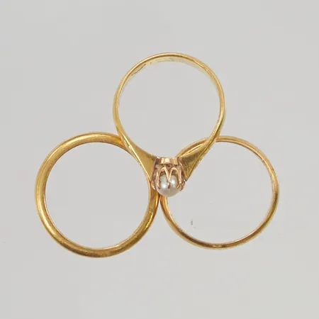 Ringar 3st graverade 23K 15,6g.