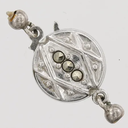 Lås till pärlcollier med markasiter, längd 15mm, bredd 11mm, silver 925/1000 Vikt: 1 g
