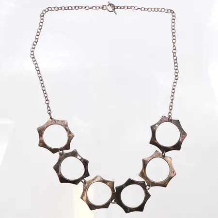 Collier, längd:43cm, 925/1000 silver. Vikt: 20,9 g