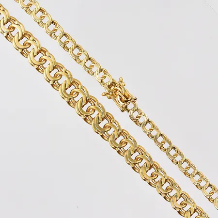 Collier Bismarck längd 42cm doserad bredd 4,5-7,9mm 18K Vikt: 25,7 g